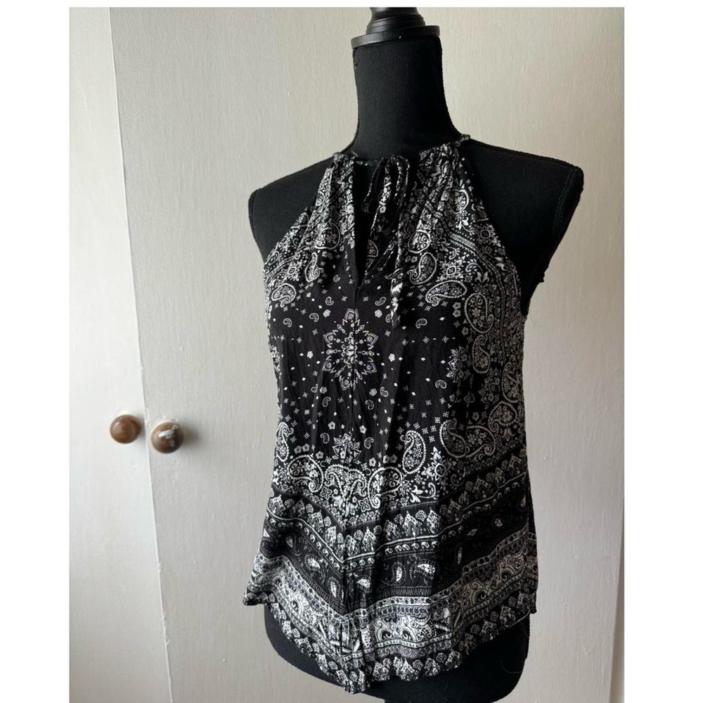 boho indie Paisley faux halter top
